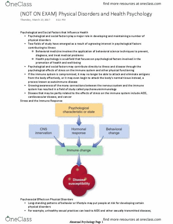 PSYC 318 Lecture Notes - Lecture 10: Coronary Artery Disease, Cardiovascular Disease, Behavioral Medicine thumbnail