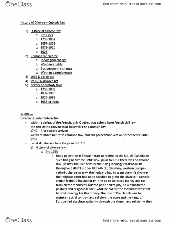 SOC 605 Lecture Notes - Lecture 6: Spanish Inquisition, Civil Death, Menopause thumbnail