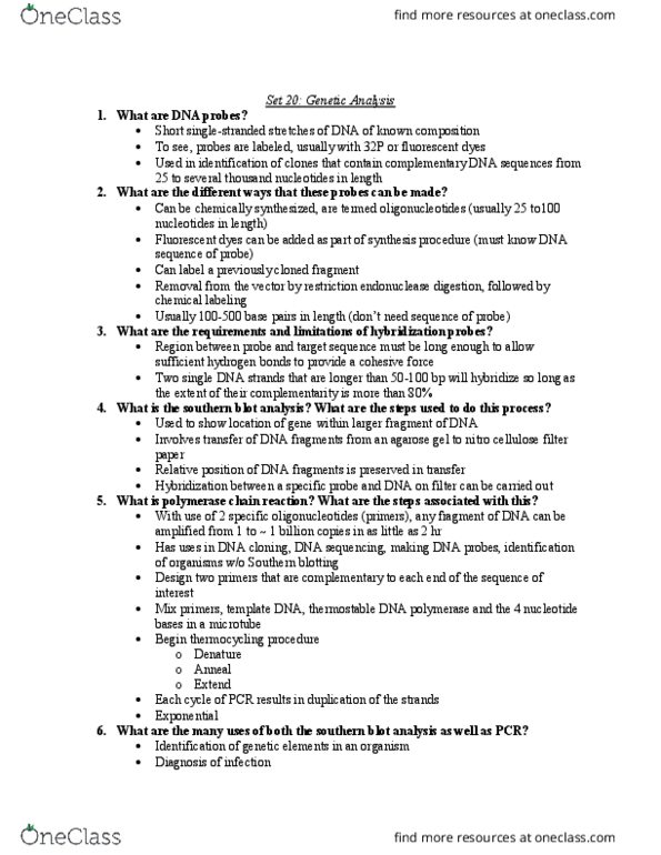 BIOL239 Lecture Notes - Lecture 20: Agarose Gel Electrophoresis, Molecular Cloning, Southern Blot thumbnail