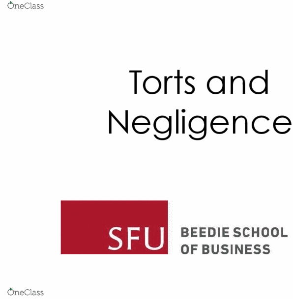 BUS 393 Lecture Notes - Lecture 18: Intentional Tort, Contributory Negligence, Punitive Damages thumbnail