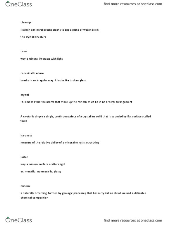 GEO 2000 Lecture Notes - Lecture 10: Silicate Minerals, Ionic Bonding, Corundum thumbnail