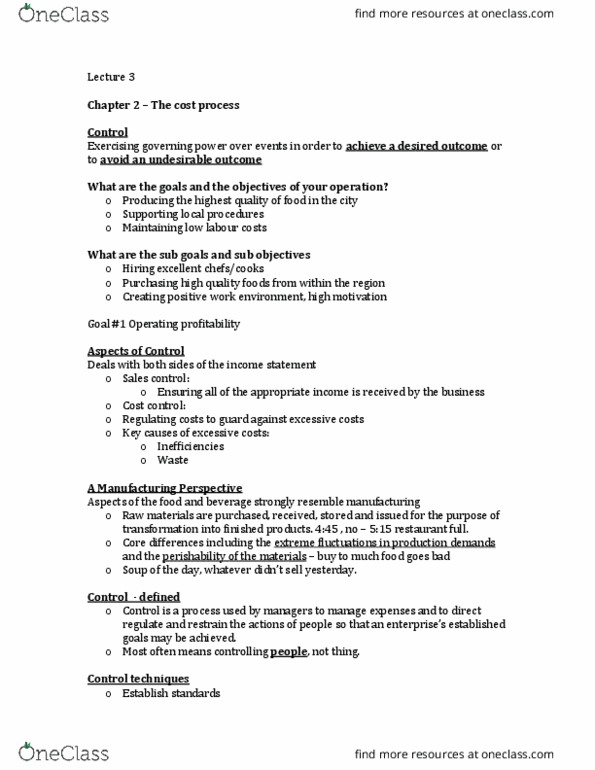 HTM 2030 Lecture Notes - Lecture 3: Cost Accounting, Operating Budget, Income Statement thumbnail