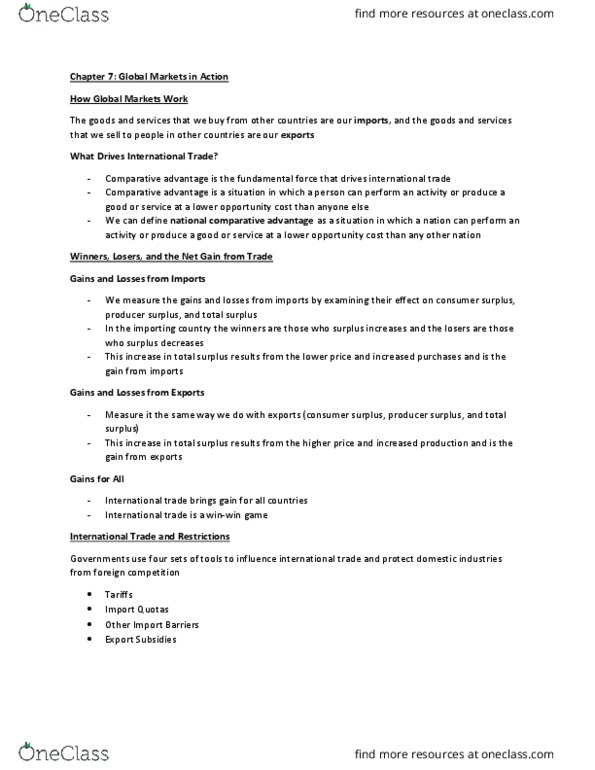 MCS 1000 Chapter Notes - Chapter 7: Canadian Food Inspection Agency, Voluntary Export Restraints, Export Subsidy thumbnail