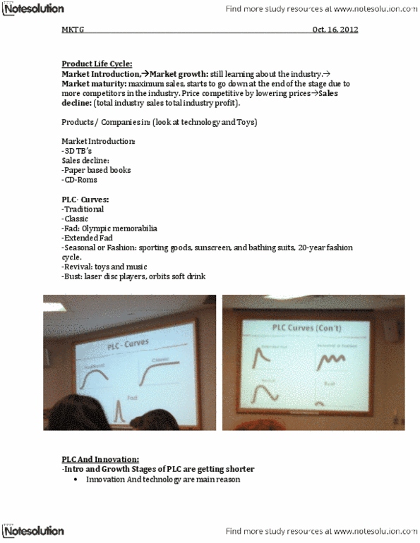 MKTG 317 Lecture Notes - Laserdisc, Sports Equipment, Sunscreen thumbnail