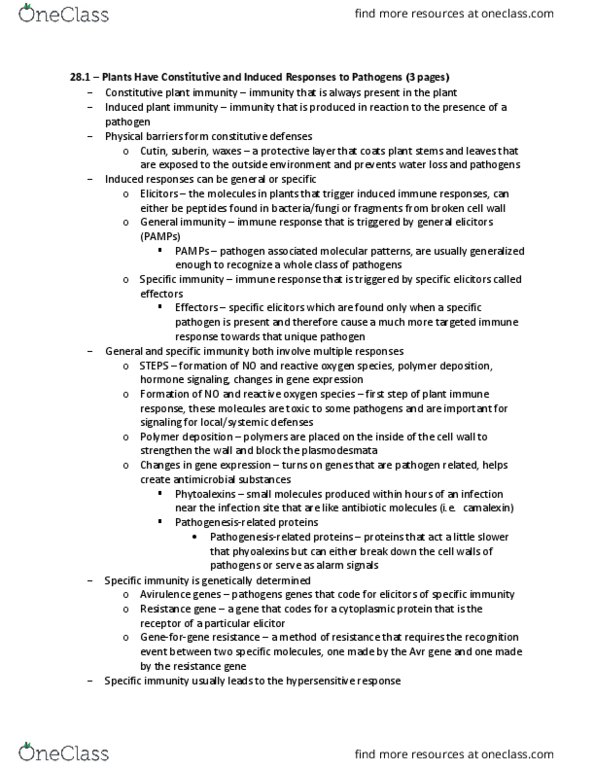 BIO 111 Chapter Notes - Chapter 28: Reactive Oxygen Species, Suberin, Plasmodesma thumbnail