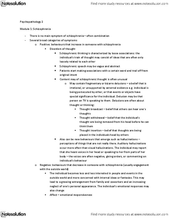 PSYCH 1X03 Chapter Notes -Auditory Hallucination, Waxy Flexibility, Twin thumbnail