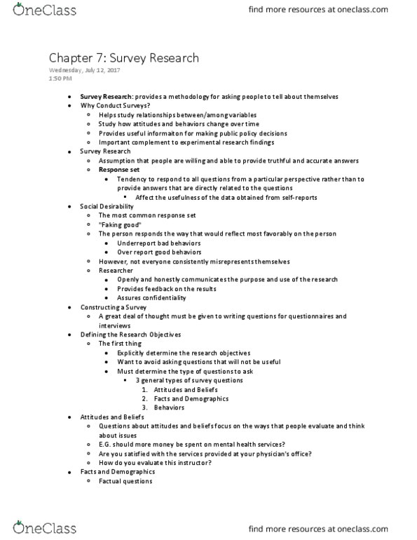 PSY 3213L Lecture Notes - Lecture 7: Loaded Question, Semantic Differential, Jargon thumbnail