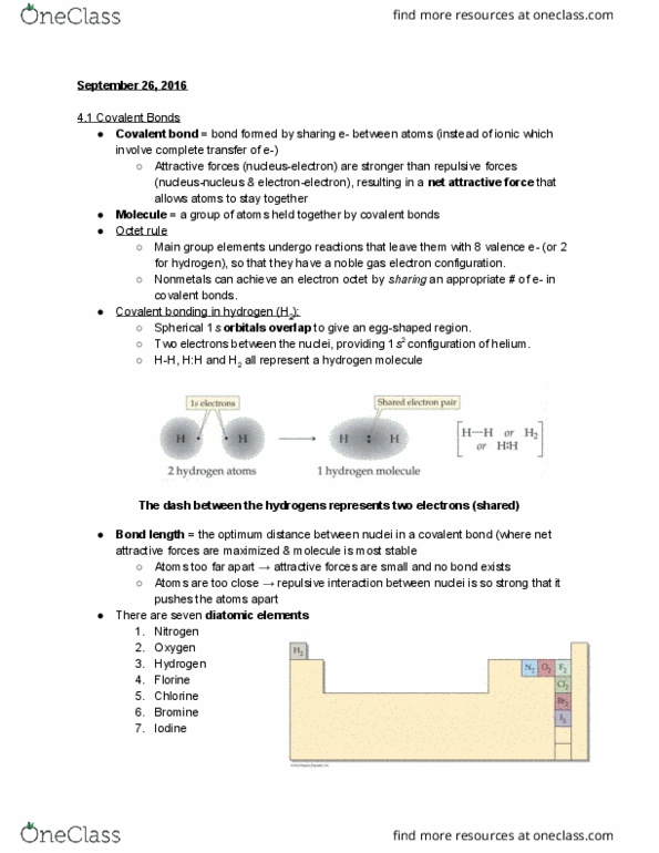 CHEM 1101 Chapter Notes - Chapter 4: Coordinate Covalent Bond, Lone Pair, Valence Electron thumbnail