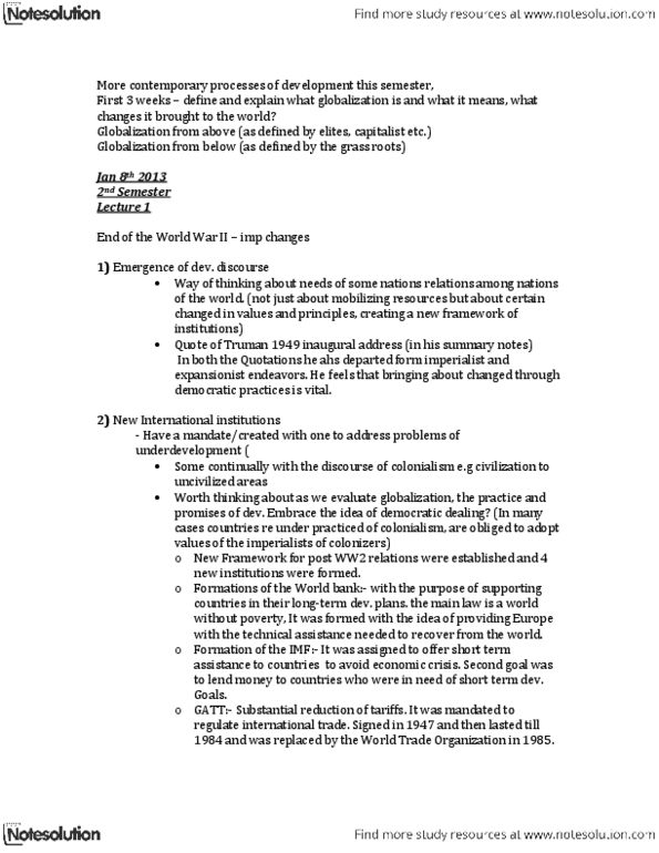 SOSC 1430 Lecture Notes - Global City, Global Citizenship, Profit Maximization thumbnail