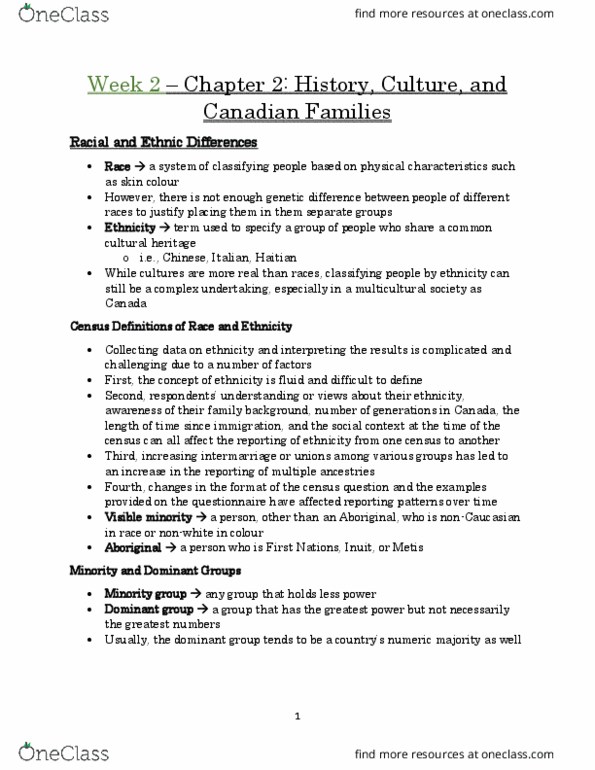 FRHD 1020 Chapter Notes - Chapter 2: Canadian Citizenship Act 1946, Visible Minority, Iroquois thumbnail