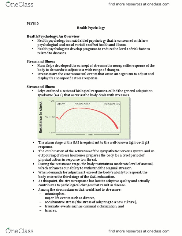 PSY340H5 Lecture Notes - Lecture 7: Hiv, Posttraumatic Stress Disorder, Hans Selye thumbnail