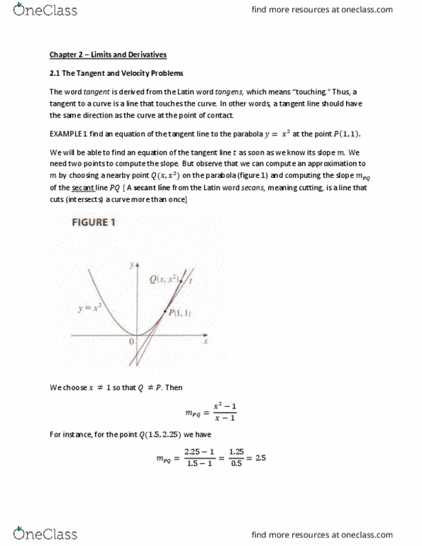 MATH 1041 Chapter Notes - Chapter 2: Equations For A Falling Body, Intermediate Value Theorem, Dependent And Independent Variables thumbnail