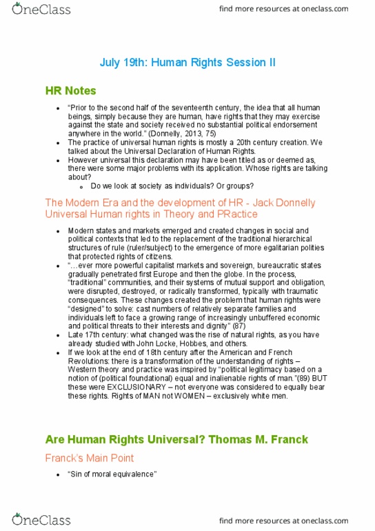 POL S212 Lecture Notes - Lecture 4: Moral Equivalence, Individual And Group Rights, Michael Walzer thumbnail