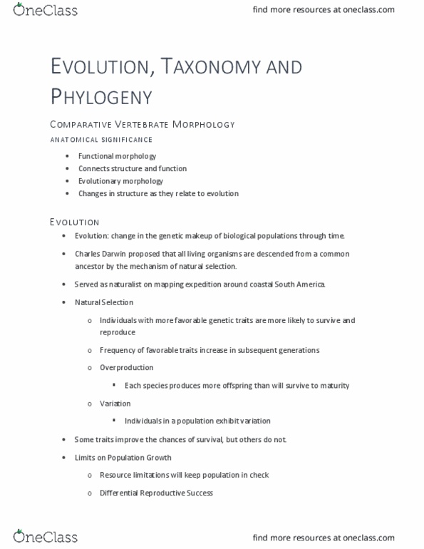 CBIO 3000 Lecture Notes - Lecture 1: Carl Linnaeus, Binomial Nomenclature, Reptile thumbnail