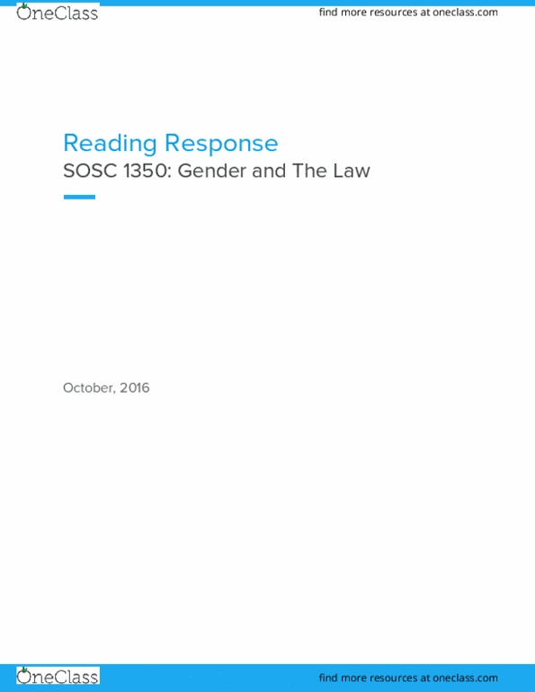 SOSC 1350 Chapter Notes - Chapter 6: Antifeminism, Antisocial Personality Disorder, Misogyny thumbnail
