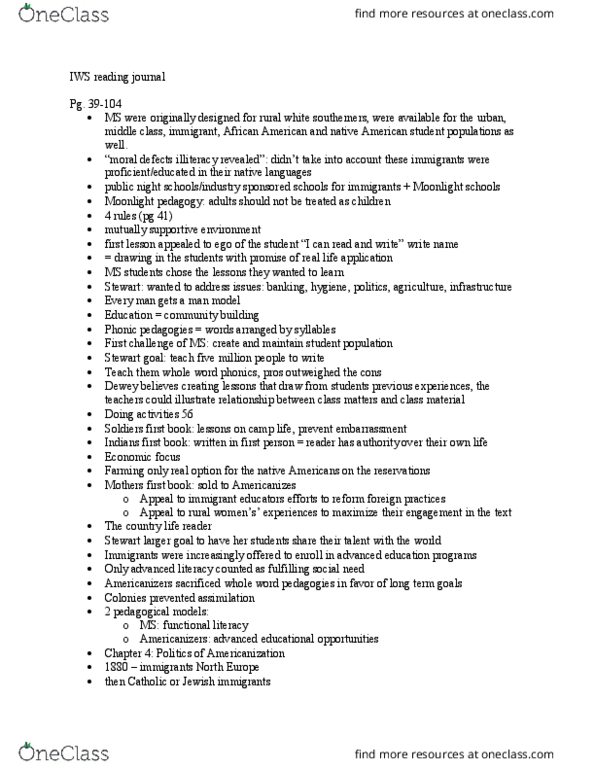 ENGL 1400 Lecture Notes - Lecture 11: Phonics, White Southerners, Literacy Test thumbnail