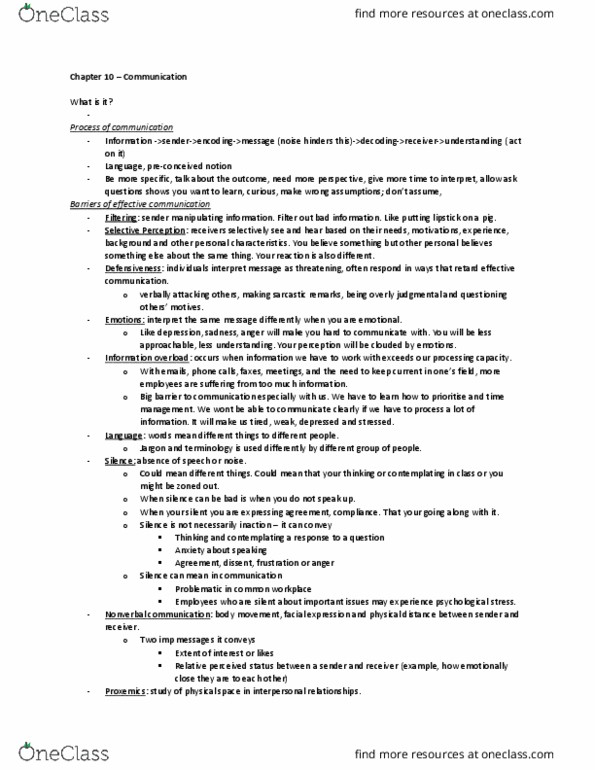 AFM280 Lecture Notes - Lecture 18: Nonverbal Communication, Information Overload, Videotelephony thumbnail