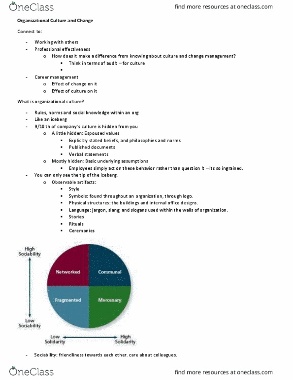 AFM280 Lecture Notes - Lecture 24: Culture Change, Organizational Culture, Status Quo thumbnail