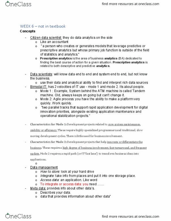 AFM241 Lecture Notes - Lecture 6: Rapid Application Development, Prescriptive Analytics, Data Science thumbnail