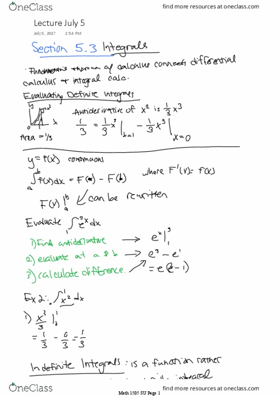 MATH 1505 Lecture 4: Lecture July 5 thumbnail