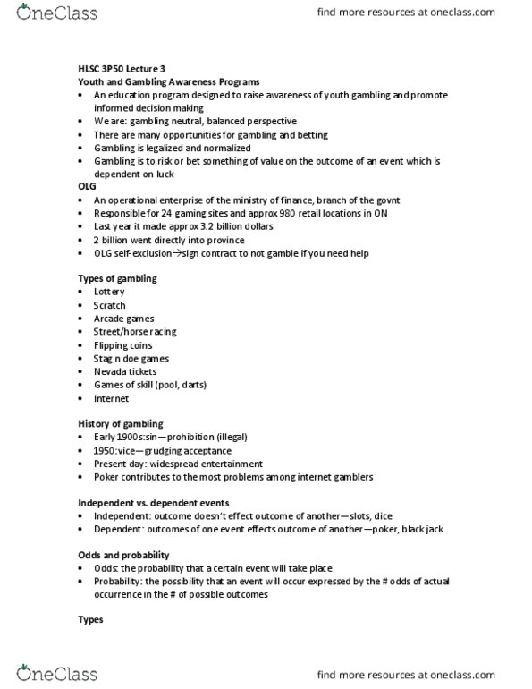 HLSC 3P50 Lecture Notes - Lecture 3: Nayak (Title), Harm Reduction, Eurostat thumbnail