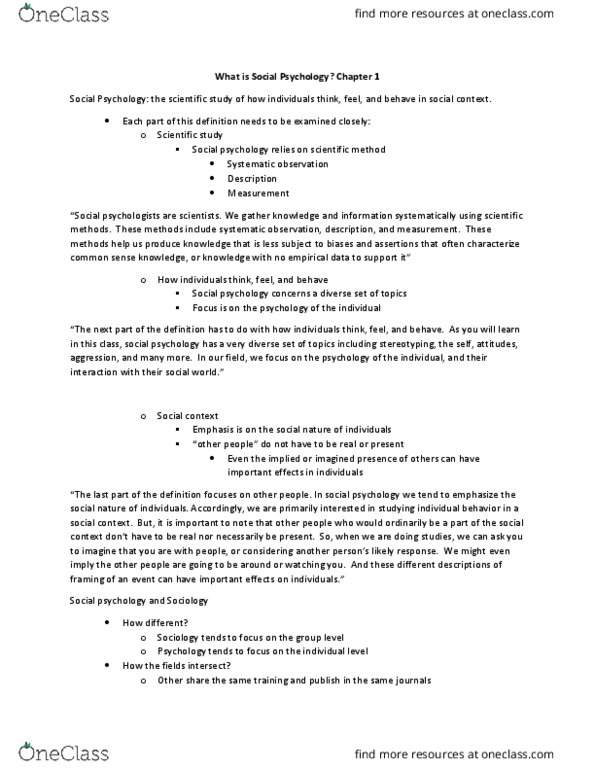 PSYCH 280 Lecture Notes - Lecture 1: Scientific Method, Precession, Social Cognition thumbnail