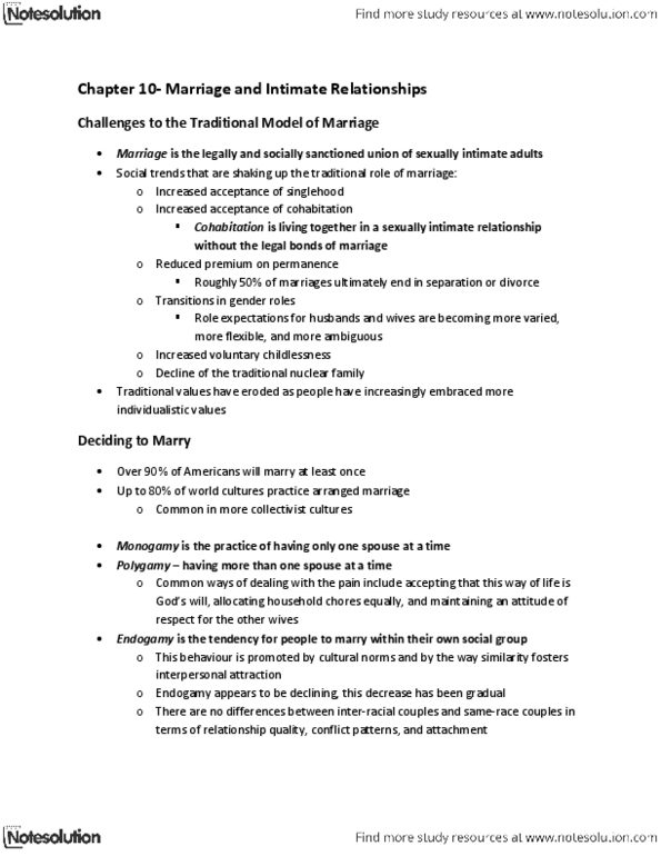 Psychology 2035A/B Chapter Notes -Voluntary Childlessness, Job Satisfaction, Married People thumbnail