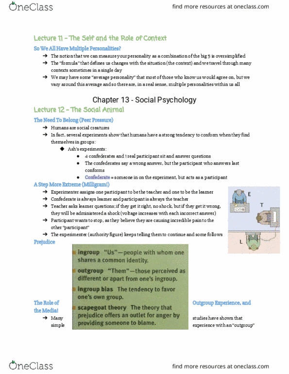 PSYA02H3 Chapter Notes - Chapter 12-13: Cognitive Dissonance, Social Facilitation, Social Loafing thumbnail