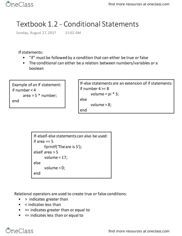 CS 1112 Chapter 1.2: Conditional Statements thumbnail