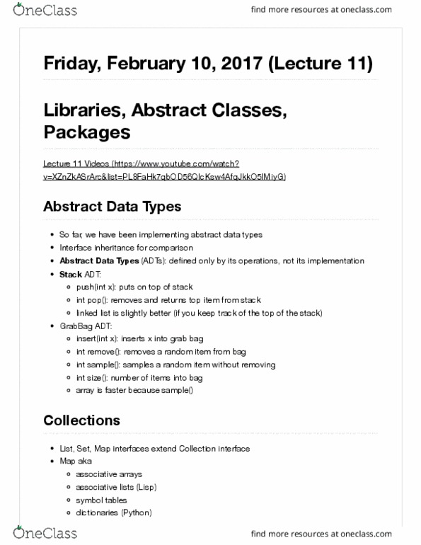 COMPSCI 61B Lecture Notes - Lecture 11: Subtyping, Type System, Linked List thumbnail