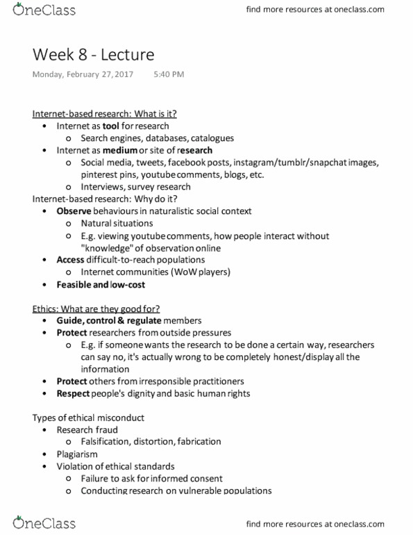 CMNS 353 Lecture Notes - Lecture 8: Pinterest, Anonymous Post, Intellectual Disability thumbnail