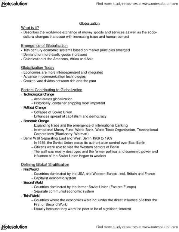 SOC101 Lecture Notes - Berlin Wall, Worldwide Exchange, High Standard Manufacturing Company thumbnail