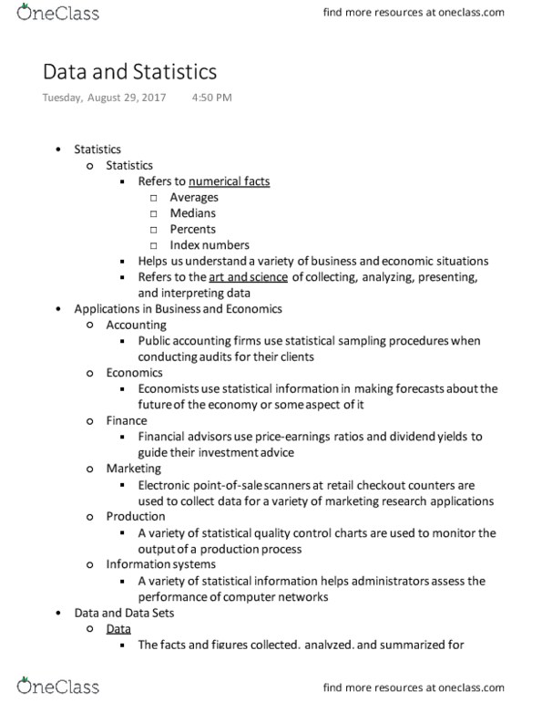 STS 215 Chapter Notes - Chapter 1: Statistical Process Control, Economic Order Quantity, Social Security Number thumbnail