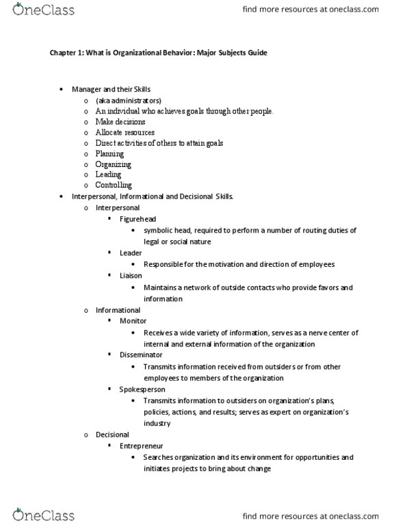 MGMT 201 Chapter Notes - Chapter 1: Human Resource Management, Electronic Body Music, Anti-Capitalism thumbnail