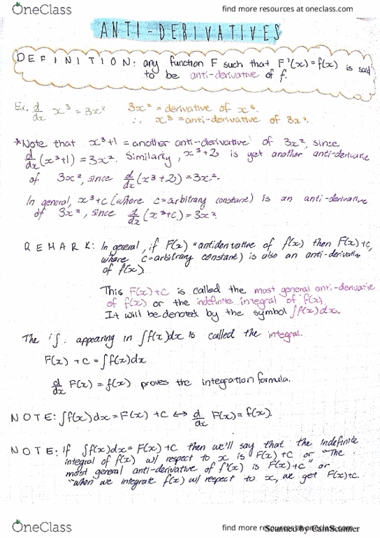 MAT136H1 Lecture 1: Anti-Derivatives thumbnail