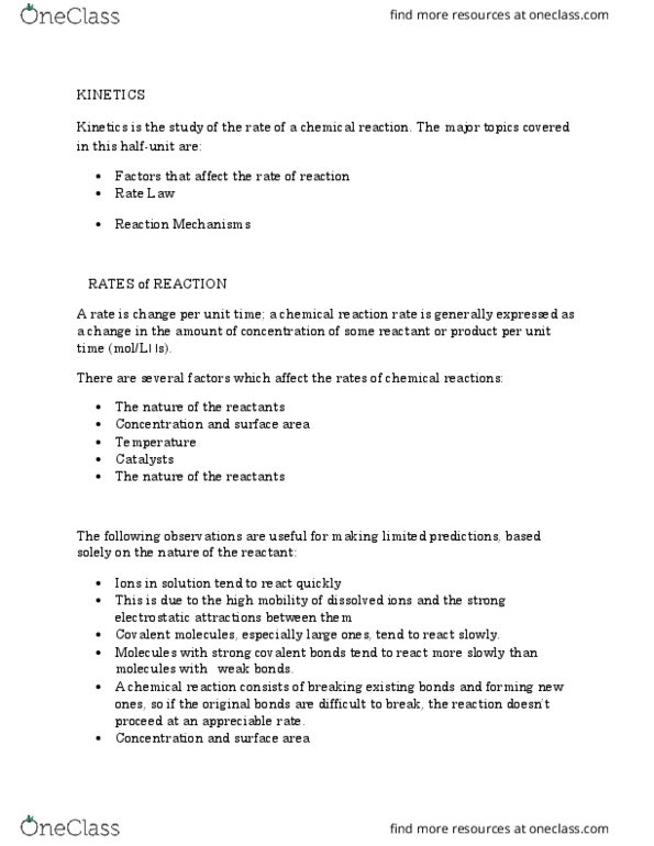 Chemistry 1301A/B Lecture Notes - Lecture 26: Collision Theory, Reaction Rate, Activation Energy thumbnail