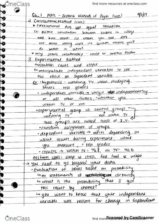 PSY 100 Lecture 4: Research Methods of Psychology (cont.) thumbnail