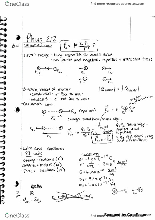 PHYS 212 Lecture 1: Coulomb's Law thumbnail