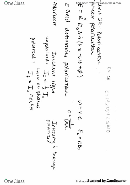 PHYS 212 Lecture 24: Polarization thumbnail