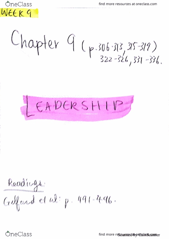 MGIB02H3 Lecture 9: Chapter 9 - Leadership thumbnail