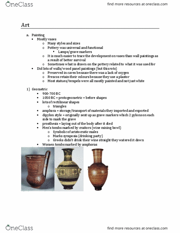 CLAS201 Lecture Notes - Lecture 20: Oenochoe, Exekias, Black-Figure Pottery thumbnail