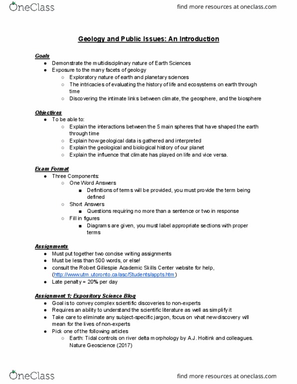 ERS103H5 Lecture Notes - Lecture 1: Geosphere, Nature Climate Change, Nature Geoscience thumbnail