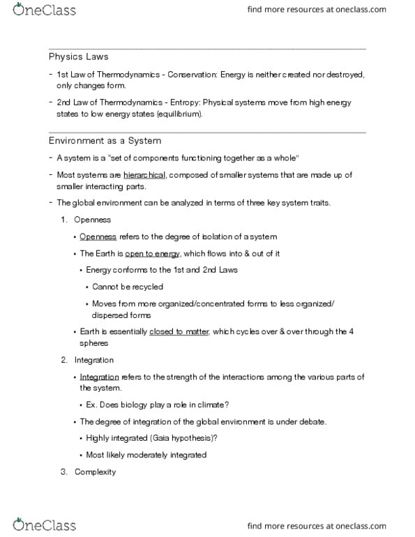 GEOL 103 Lecture Notes - Lecture 2: Gaia Hypothesis, Thermodynamics, Resource Depletion thumbnail