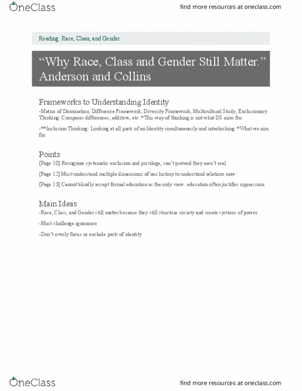 ETHNC 3420 Lecture 2: 08 24 17 Why Race, Class and Gender Still Matter-Anderson and Collins thumbnail