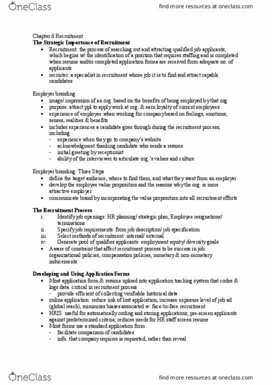 HTH 503 Lecture Notes - Lecture 4: Employer Branding, Job Fair, Human Resources thumbnail