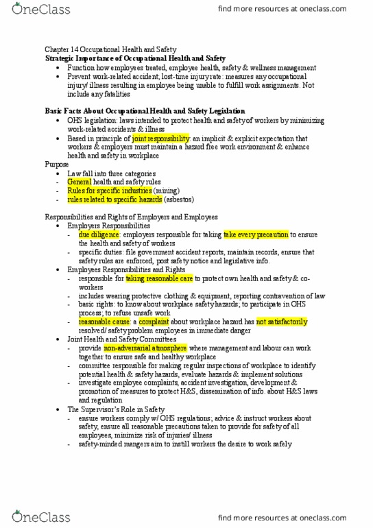 HTH 503 Lecture Notes - Lecture 10: Workplace Hazardous Materials Information System, Safety Data Sheet, Personal Protective Equipment thumbnail