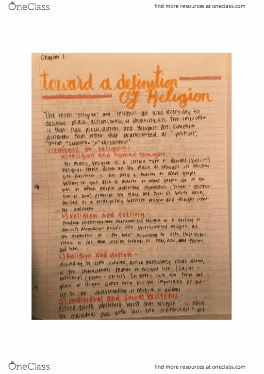 RELS 108 Chapter 1: Toward a definition of Religion thumbnail