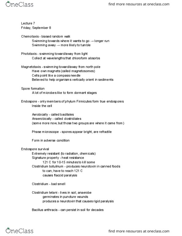 BIOMI 2900 Lecture Notes - Lecture 7: Phototaxis, Chloroform, Anaerobic Organism thumbnail