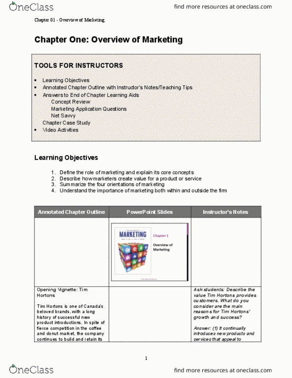 MKT 100 Lecture Notes - Lecture 4: Costco, Toothpaste, Starbucks thumbnail