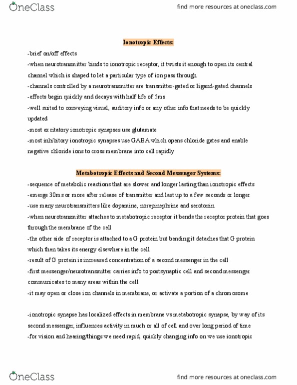 PS263 Chapter Notes - Chapter 2: Chemical Synapse, Chromosome, Ligand-Gated Ion Channel thumbnail